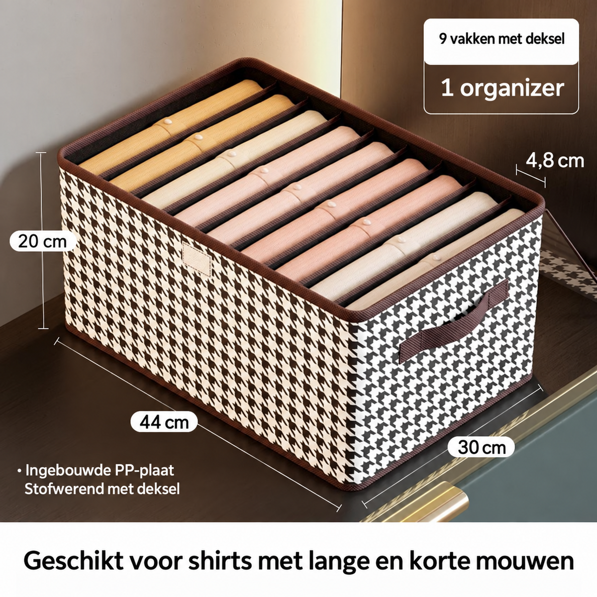 Opvouwbare kledingorganizer met vakken
