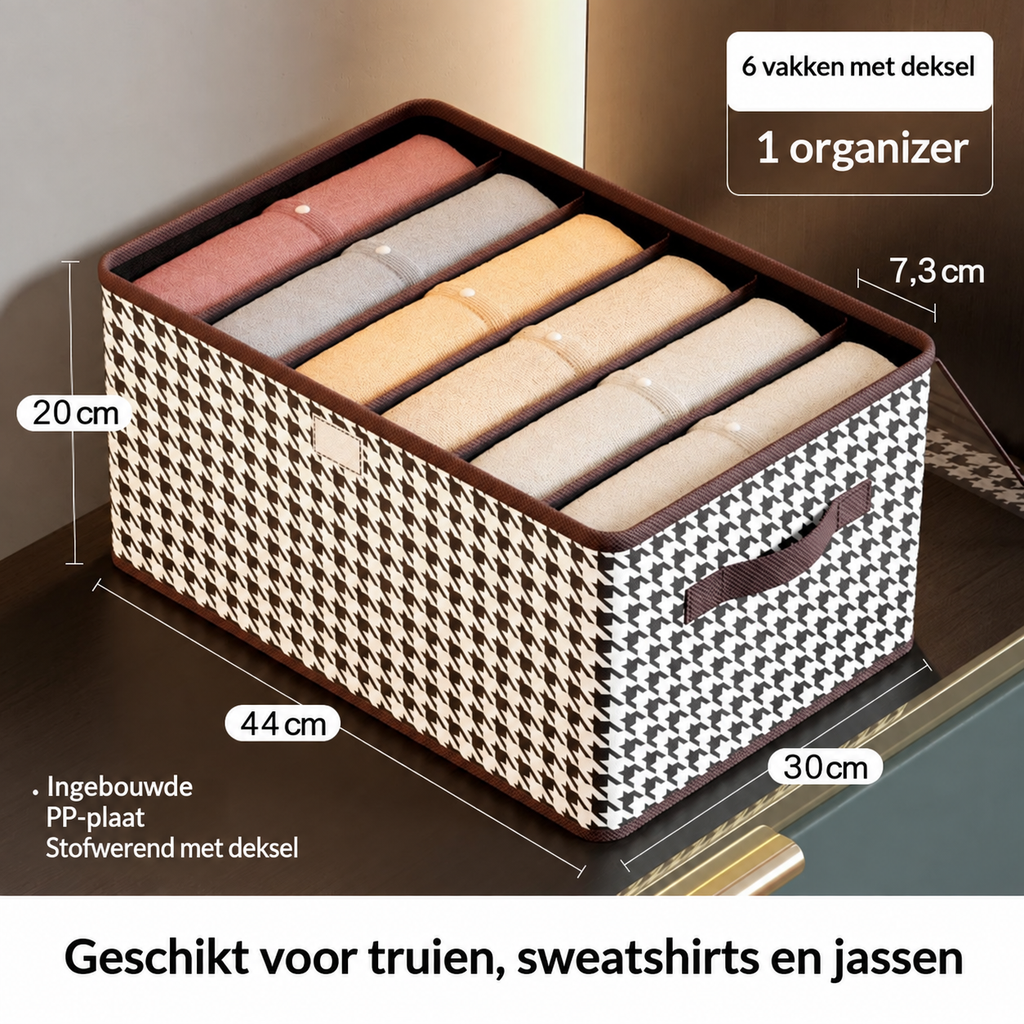 Opvouwbare kledingorganizer met vakken